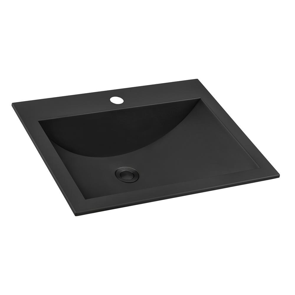 Ruvati 21 x 17 inch Drop-in Topmount Bathroom Sink Stainless Steel