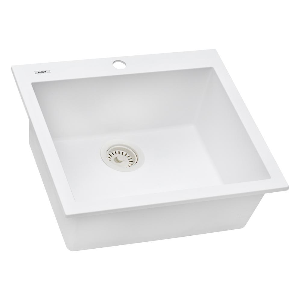 Ruvati Ruvati epiGranite Drop-in Topmount Granite Composite Kitchen Sink RVG1022WH