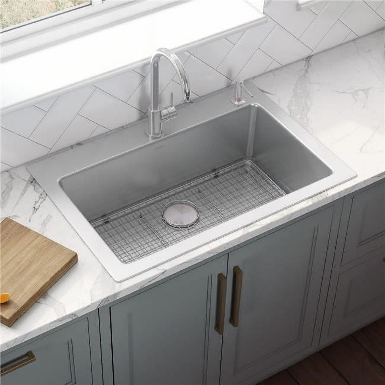 Ruvati 33 x 22 inch Drop-in Topmount Kitchen Sink 16 Gauge Stainless Steel Single Bowl