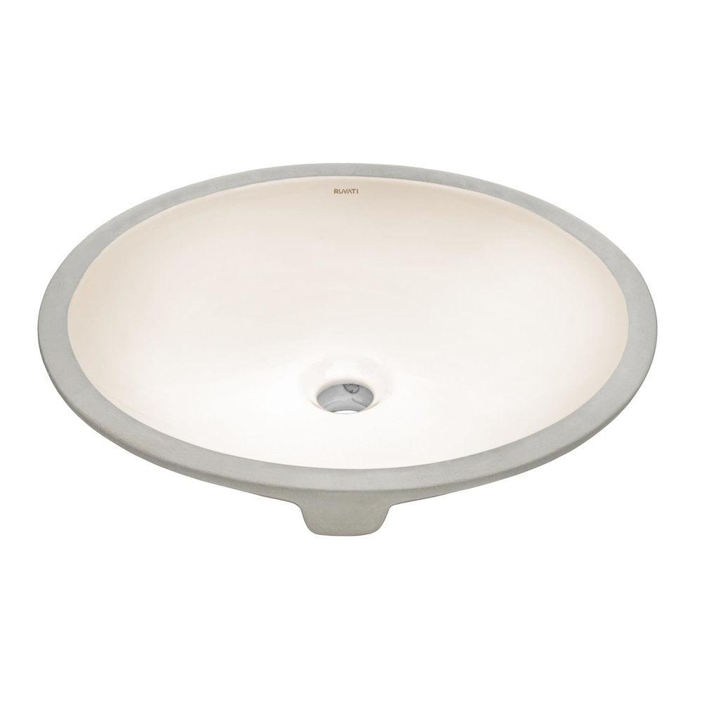 Ruvati 16 x 13 inch Undermount Bathroom Sink Oval Porcelain Ceramic with Overflow