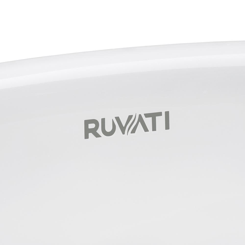 Ruvati 17 x 12 inch Undermount Bathroom Sink White Rectangular Porcelain Ceramic with Overflow