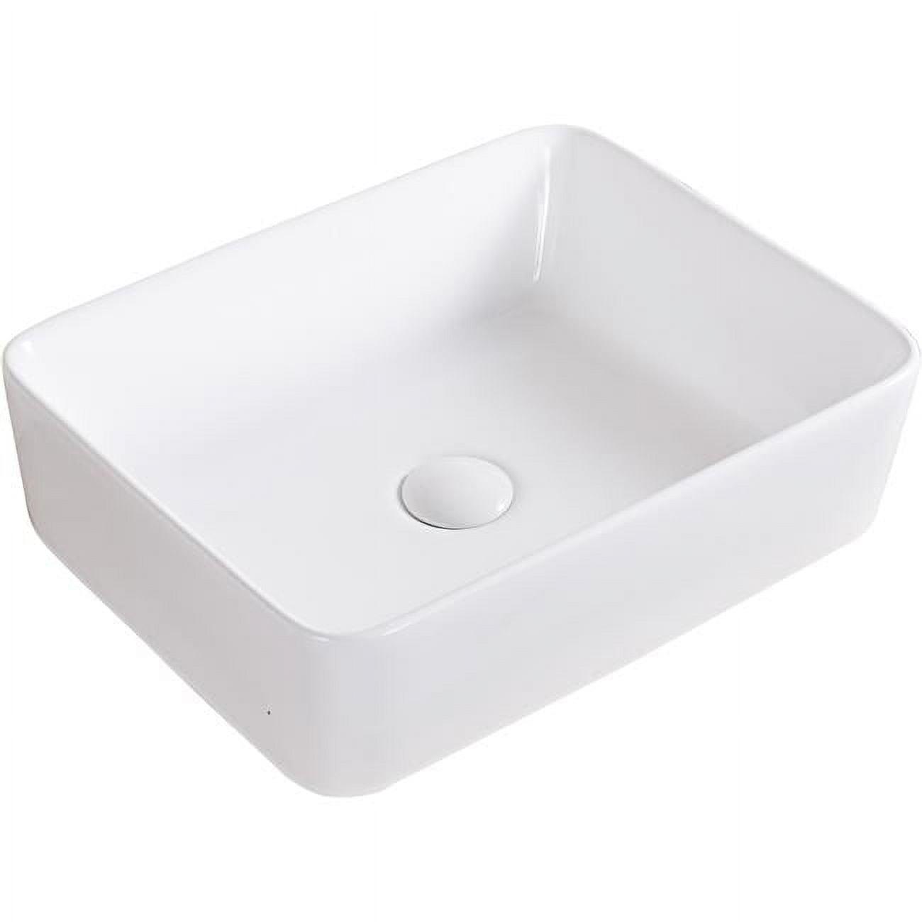 Ruvati 19'' White Ceramic Rectangular Above-Counter Vessel Sink