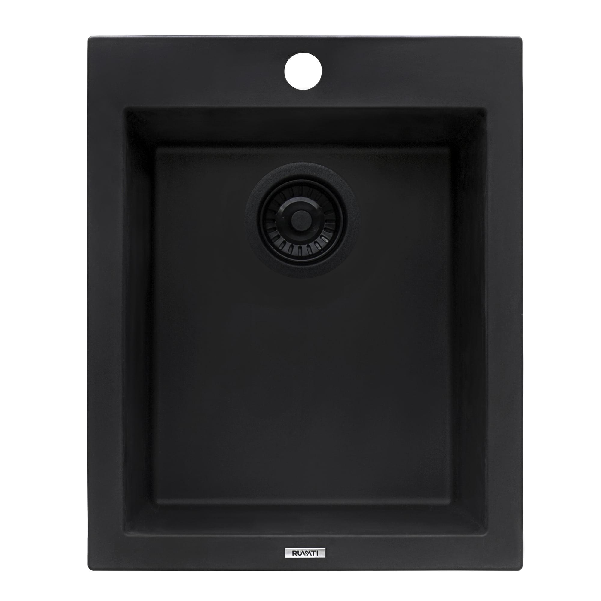 Ruvati 16 x 20 inch epiGranite Drop-in Topmount Granite Composite Kitchen Sink