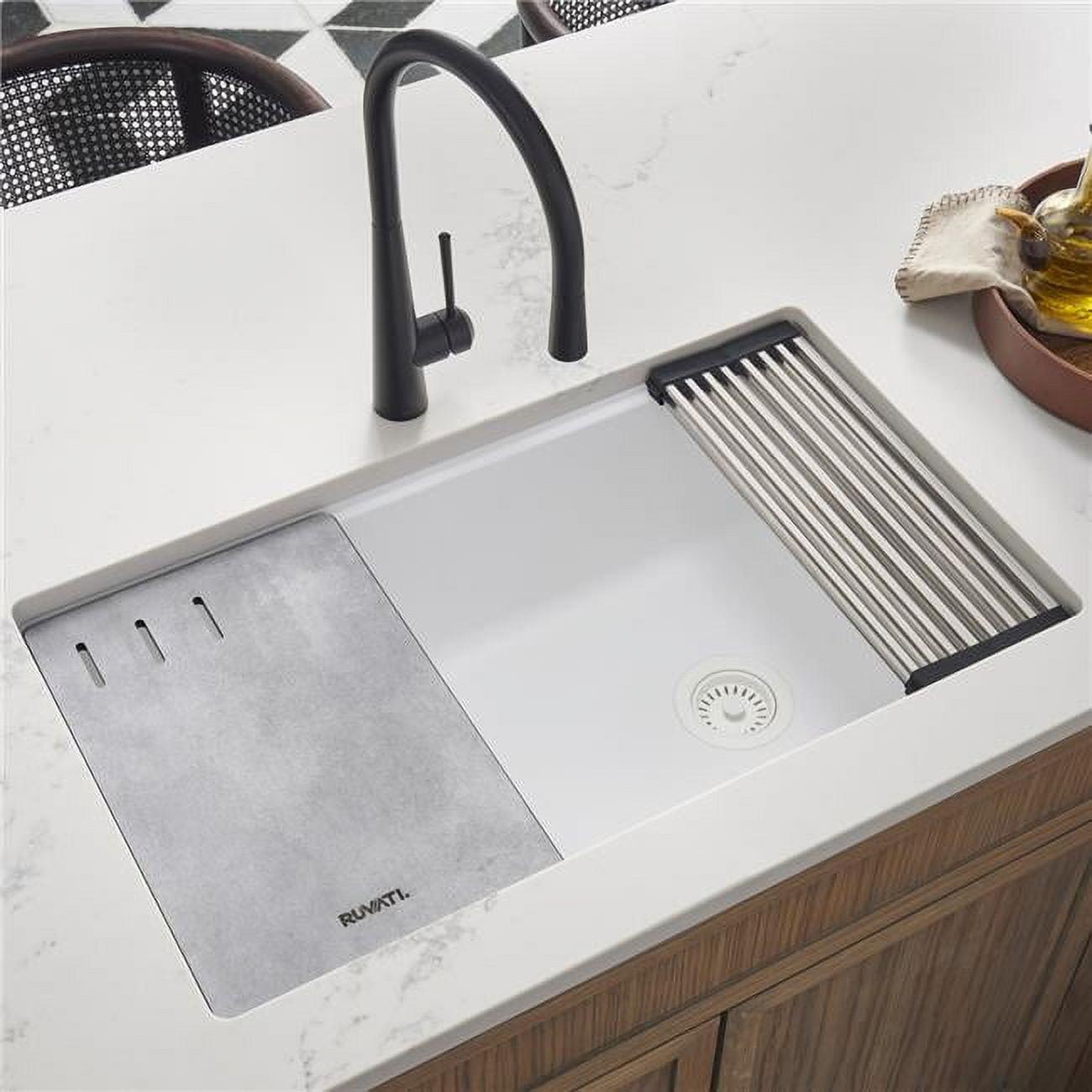 Ruvati 33-inch Undermount Workstation Granite Composite Kitchen Sink