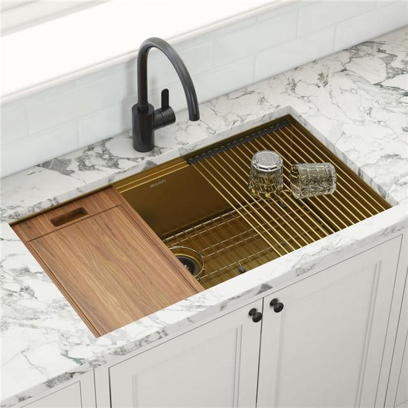 Ruvati 27 inch Workstation Undermount Kitchen Sink Single Bowl