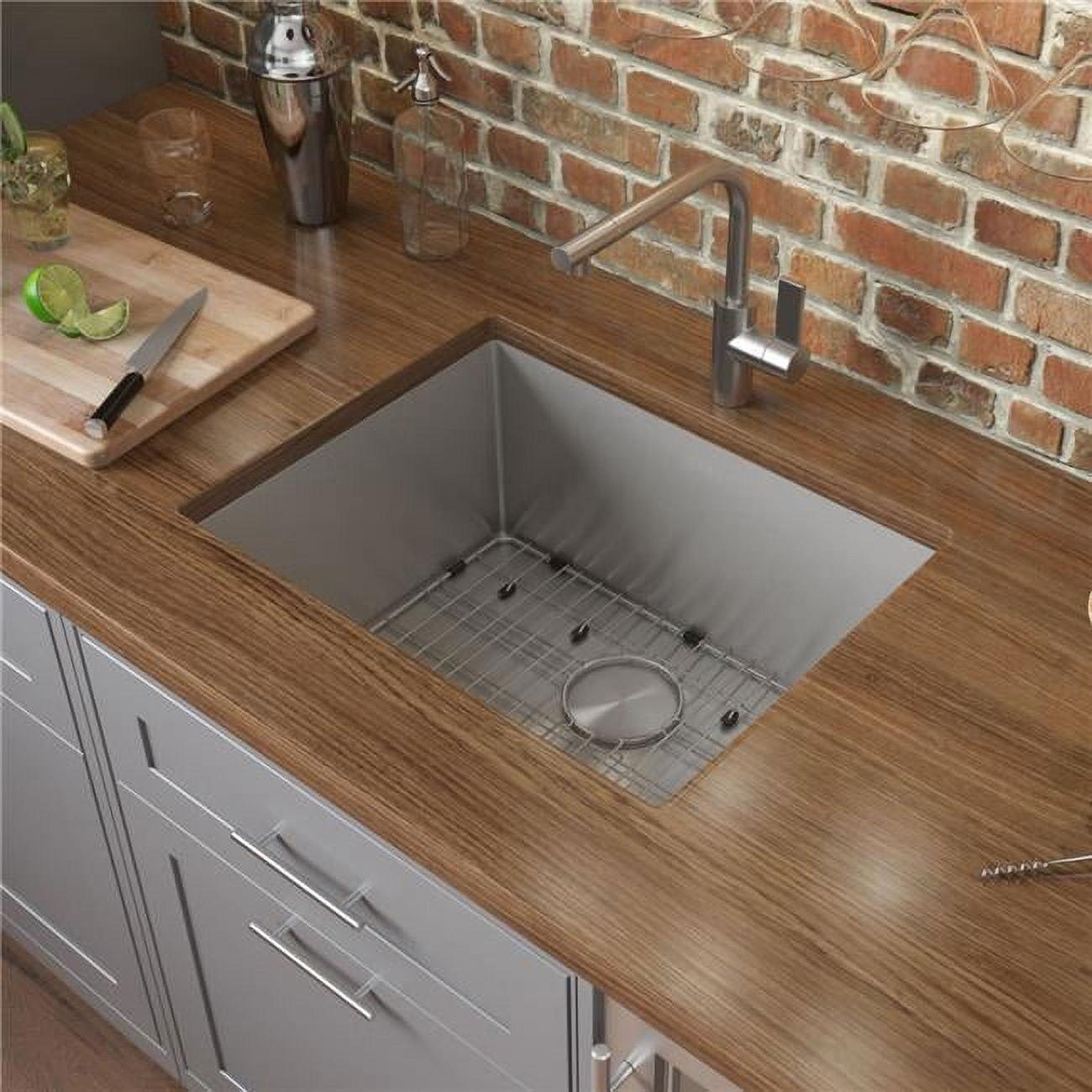 Ruvati Bar Prep Sink Narrow Trough Undermount 16 Gauge Stainless Steel Single Bowl