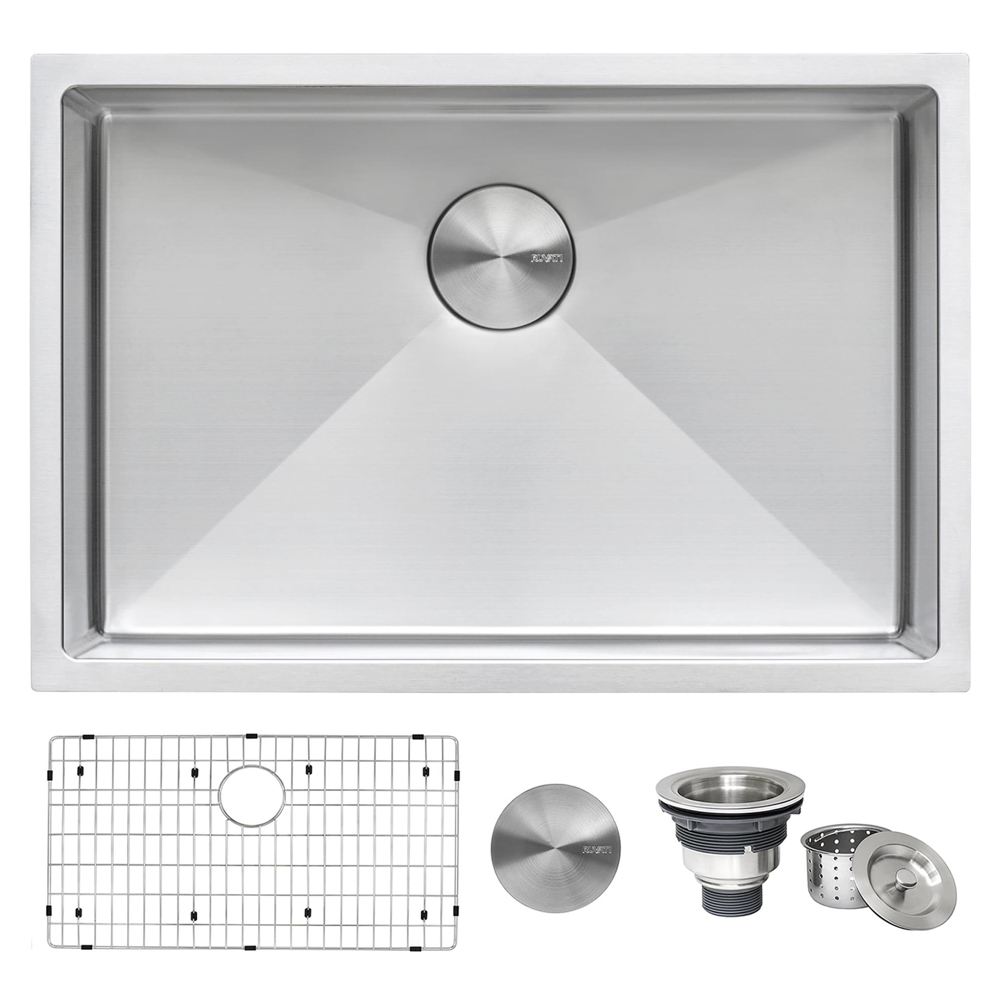 Ruvati 28-inch Undermount 16 Gauge Stainless Steel Kitchen Sink Rounded Corners Single Bowl