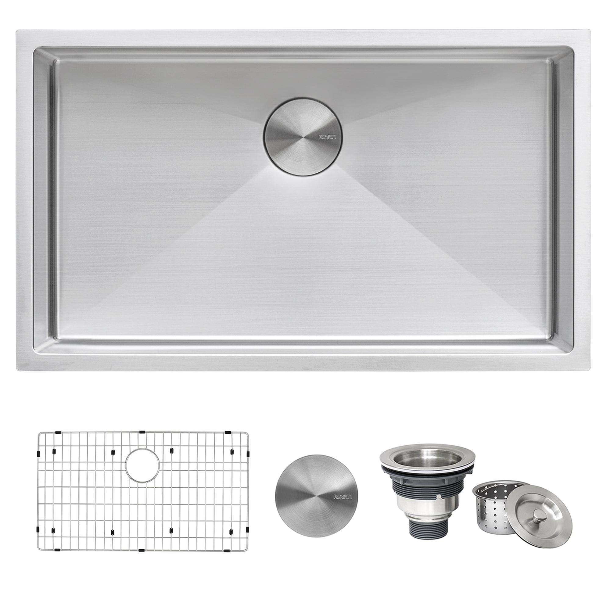 Ruvati 30-inch Undermount 16 Gauge Stainless Steel Rounded Corners Kitchen Sink Single Bowl