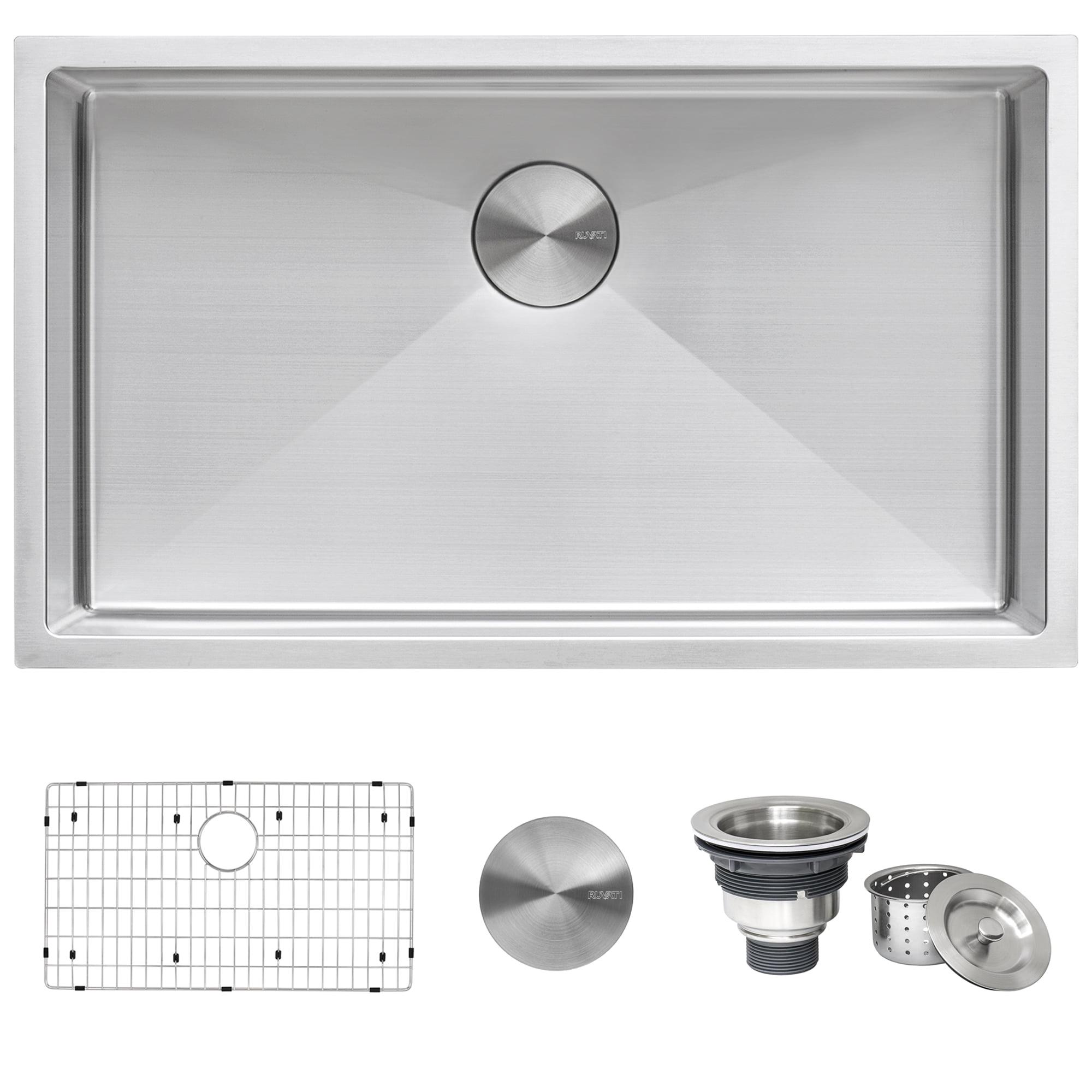 Ruvati 32-inch Undermount 16 Gauge Rounded Corners Kitchen Sink Stainless Steel Single Bowl