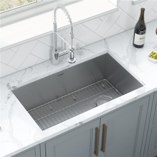 Ruvati 27-inch Slope Bottom Offset Drain Undermount Kitchen Sink Single Bowl Stainless Steel