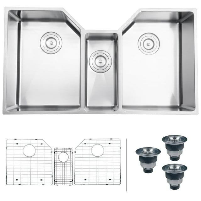 Ruvati 35" Triple Bowl Undermount 16 Gauge Stainless Steel Kitchen Sink