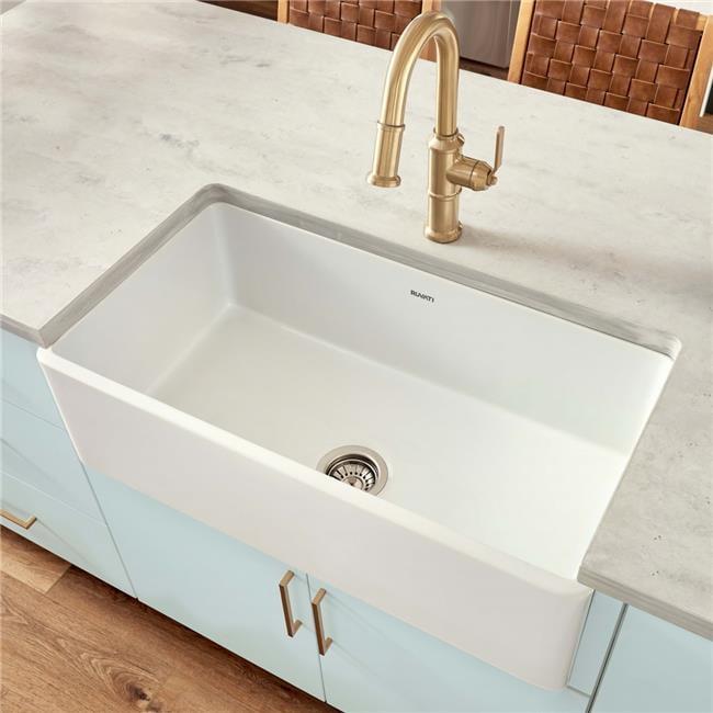 Ruvati 30 x 20 inch Fireclay Reversible Farmhouse Apron-Front Kitchen Sink