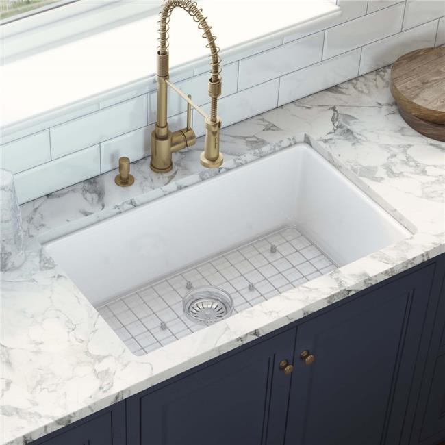 Ruvati 30-inch Fireclay Undermount / Drop-in Topmount Kitchen Sink Single Bowl - White