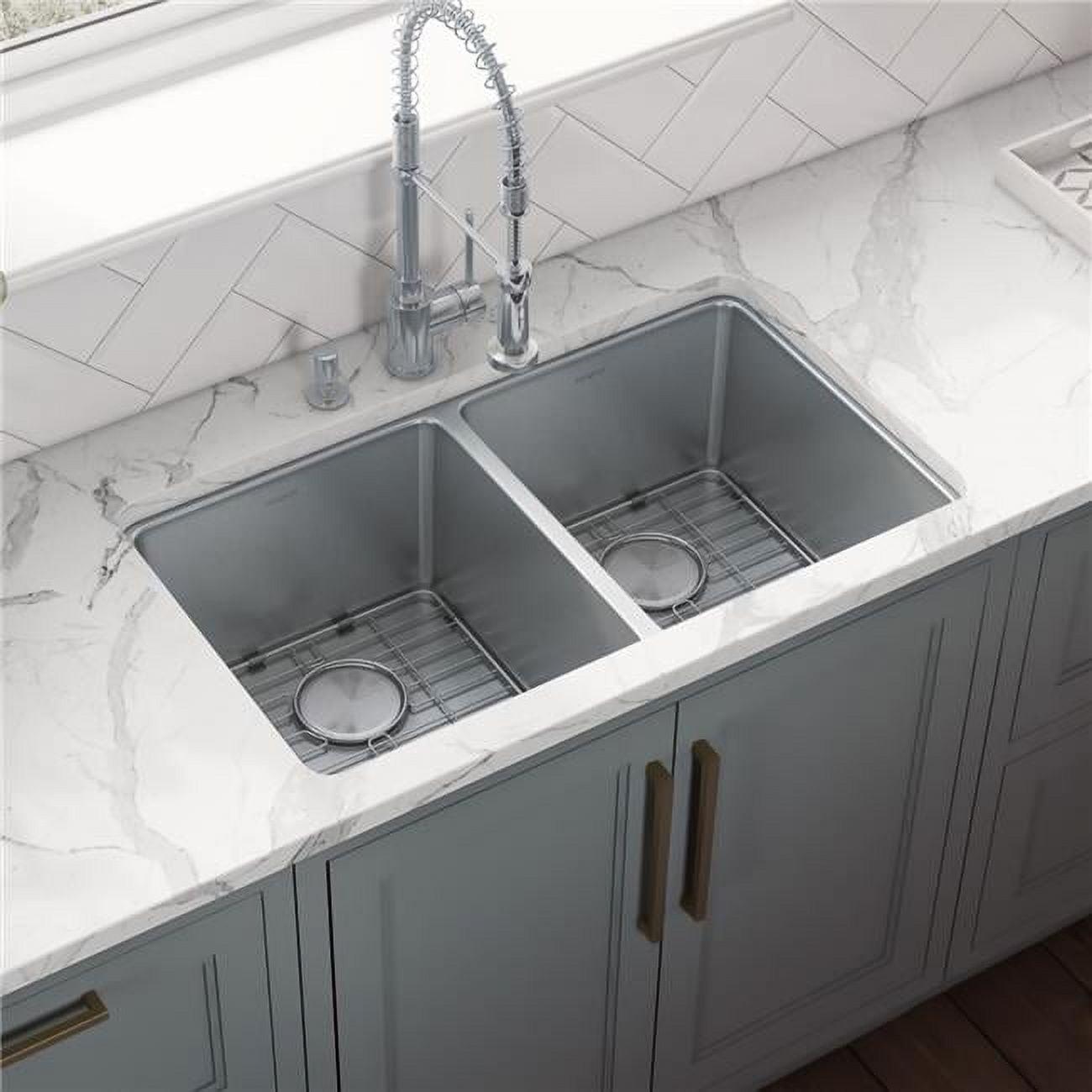 Modena 28'' Double Bowl Undermount Stainless Steel Kitchen Sink