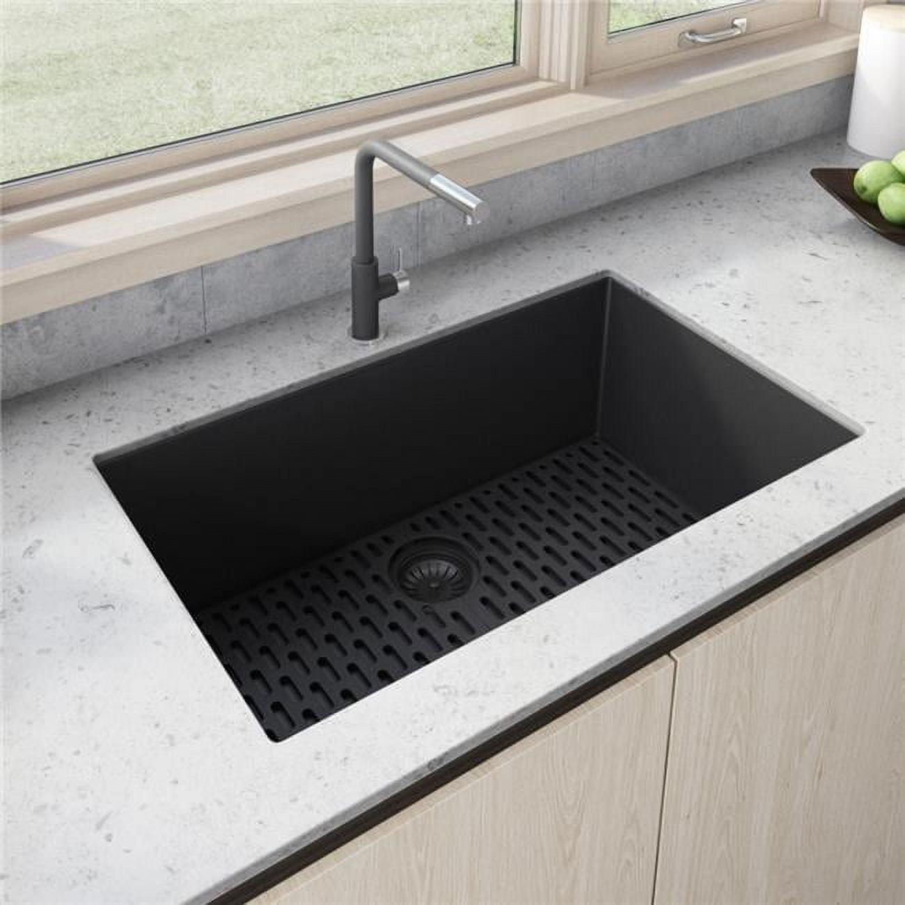 Ruvati 27 x 18 inch Granite Composite Undermount Single Bowl Kitchen Sink