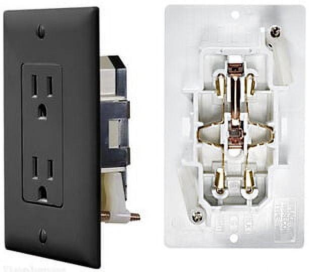 BLK DUAL OUTLET W/COV-PLATE