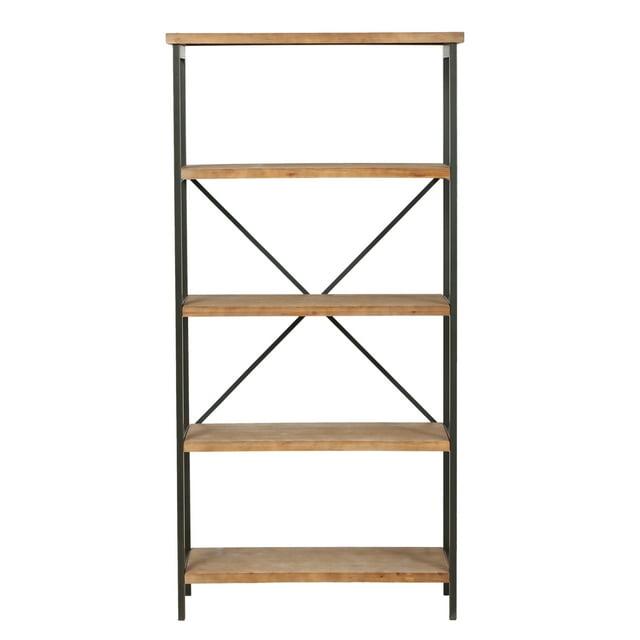 Christopher Knight Home Perth 68.5" 5-Shelf Industrial Bookcase Antique: Metal & Wood, 250lbs Capacity