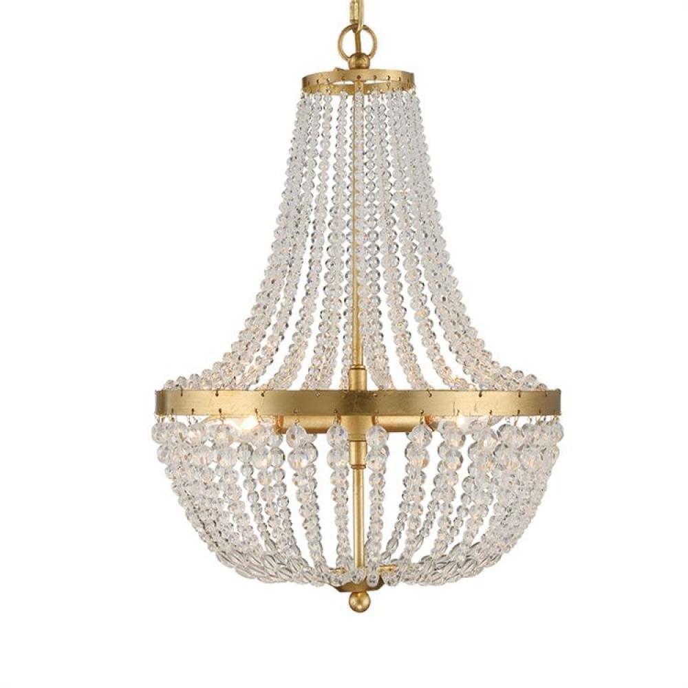Mini Antique Gold Chandelier with Hand Cut Crystal Accents