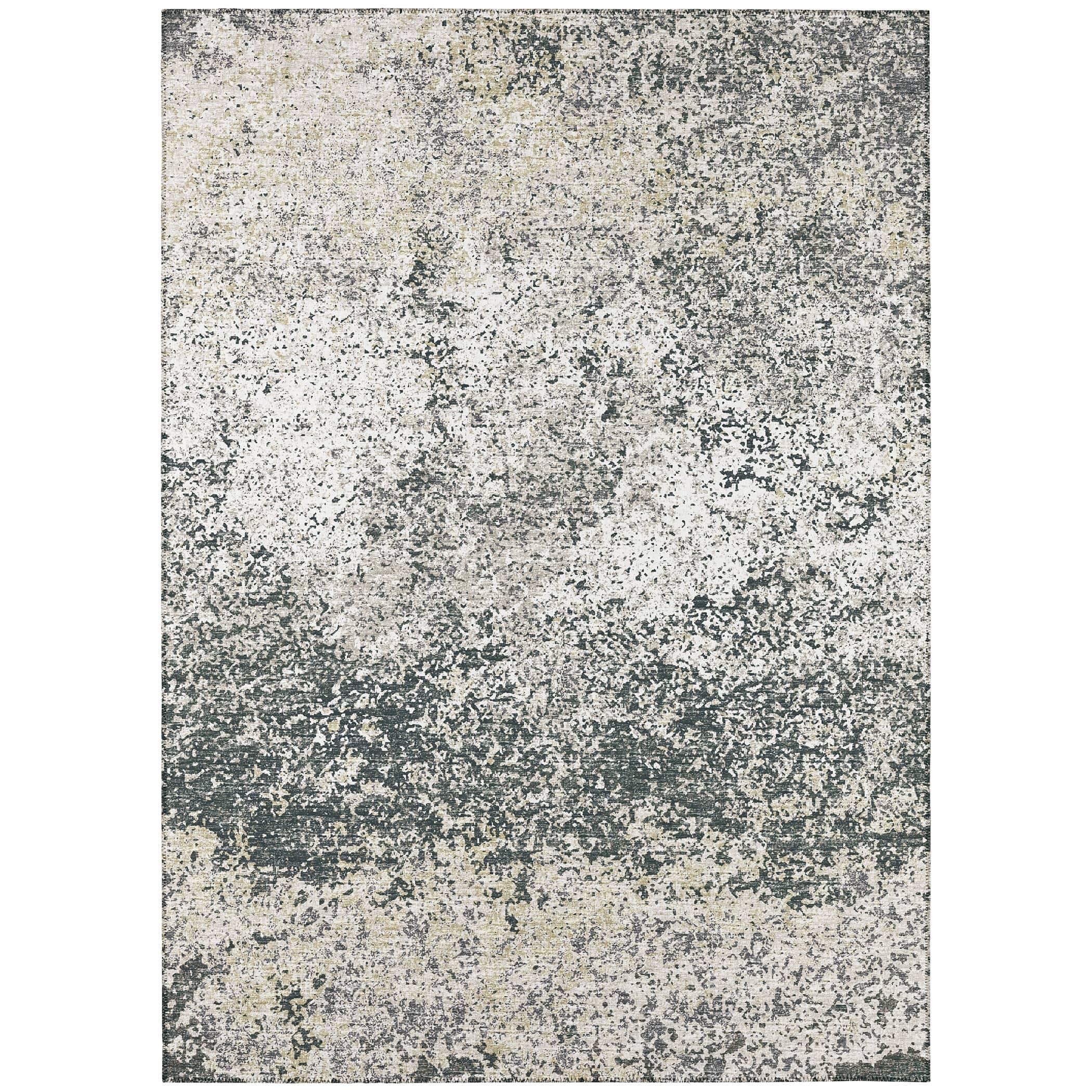 Gray Abstract Flat Woven 5' x 7'6" Washable Area Rug