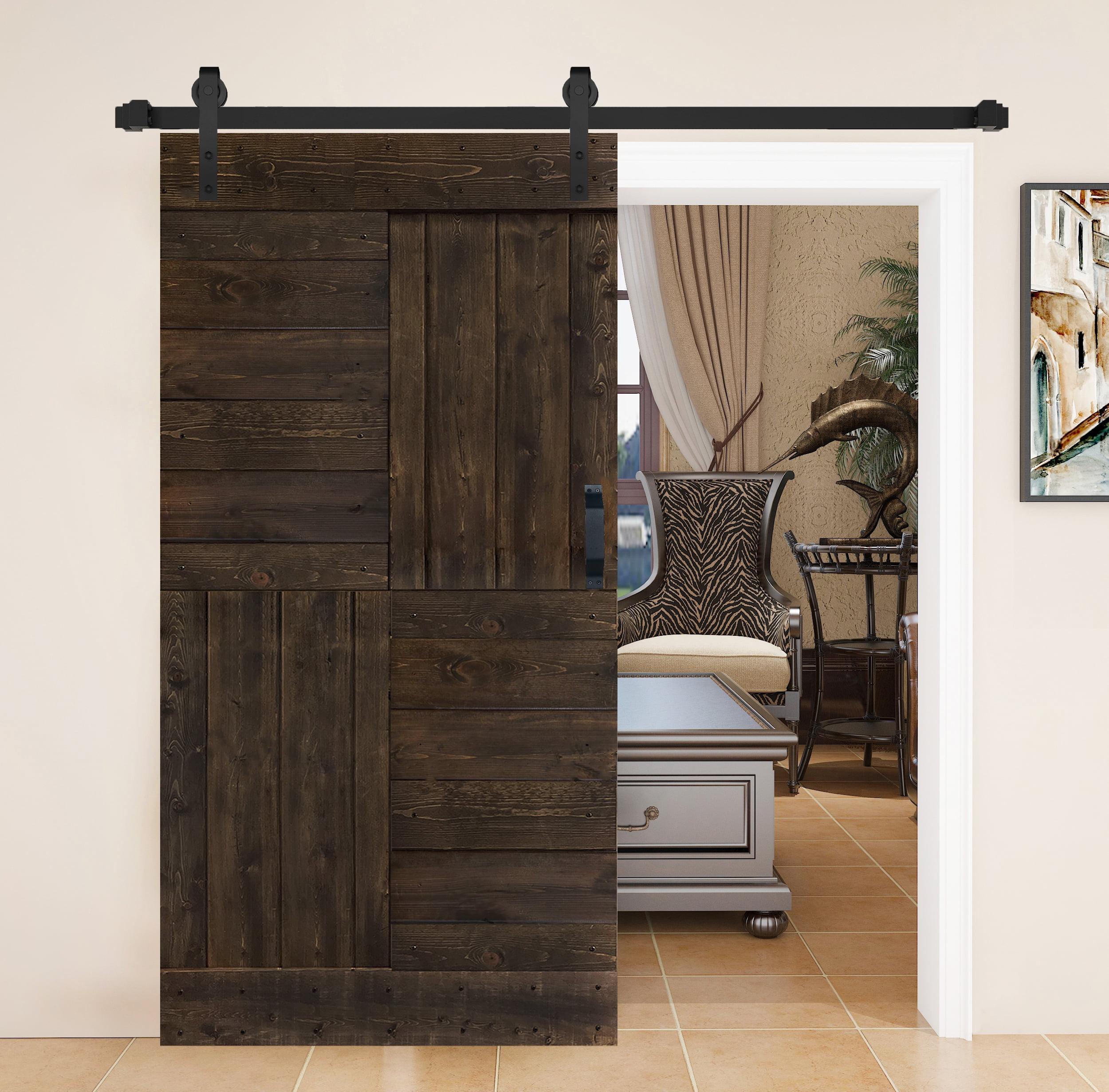 Mr. Wood Patented Product S Series DIY Sliding Barn Door With Installation Hardware Kit