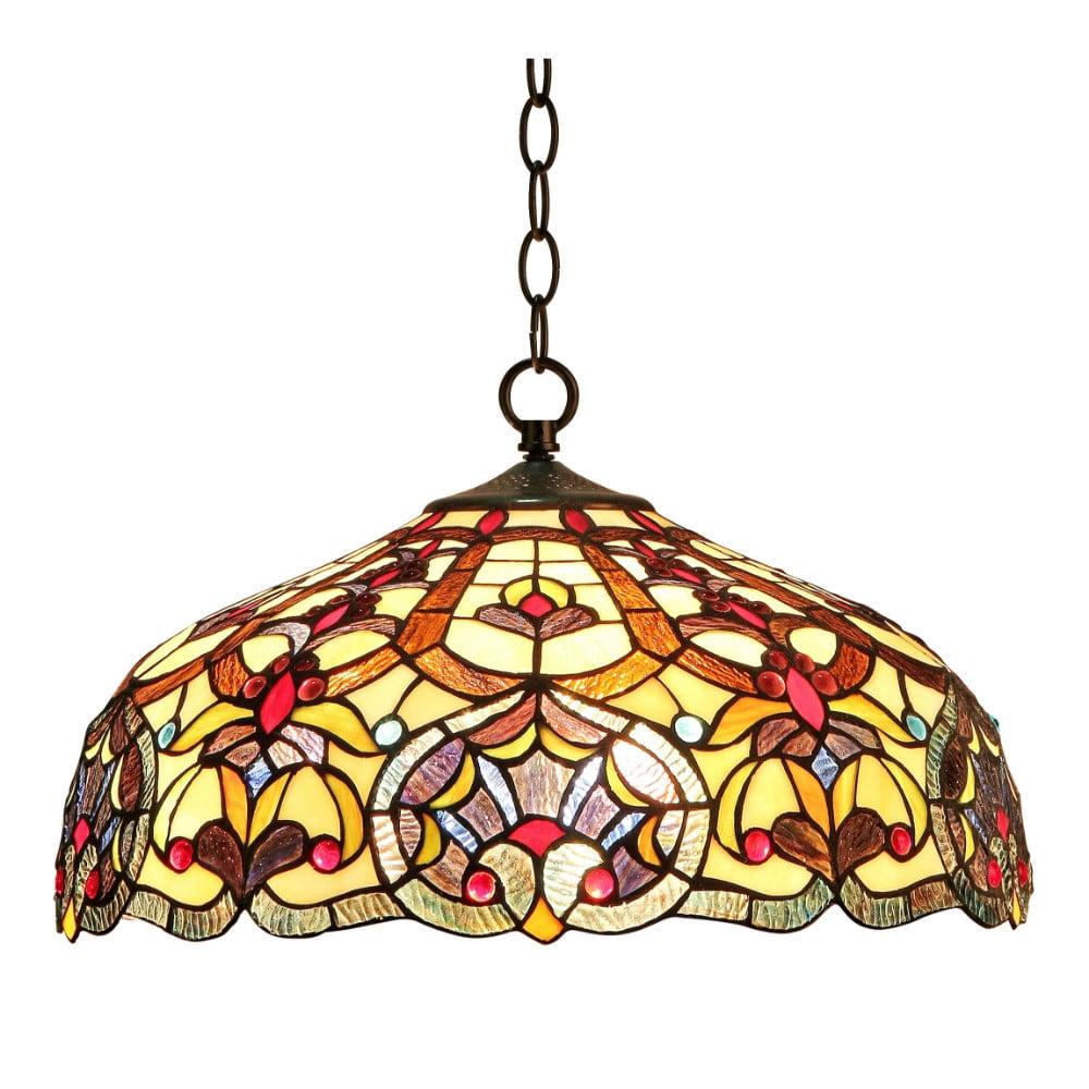 Sadie Victorian 18" Bronze and Glass Ceiling Pendant Light