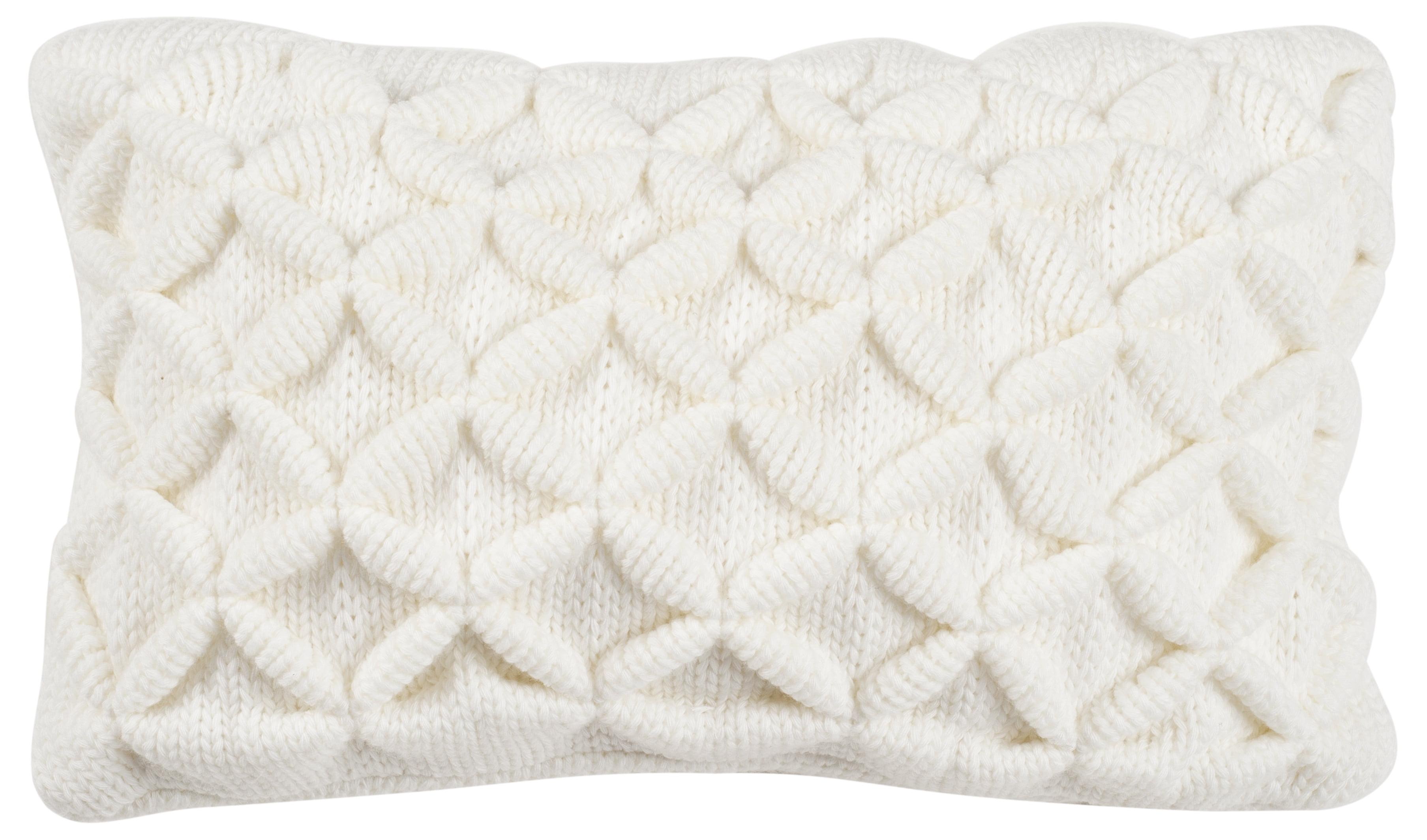 Ivory 3D Diamond Pattern Rectangular Pillow