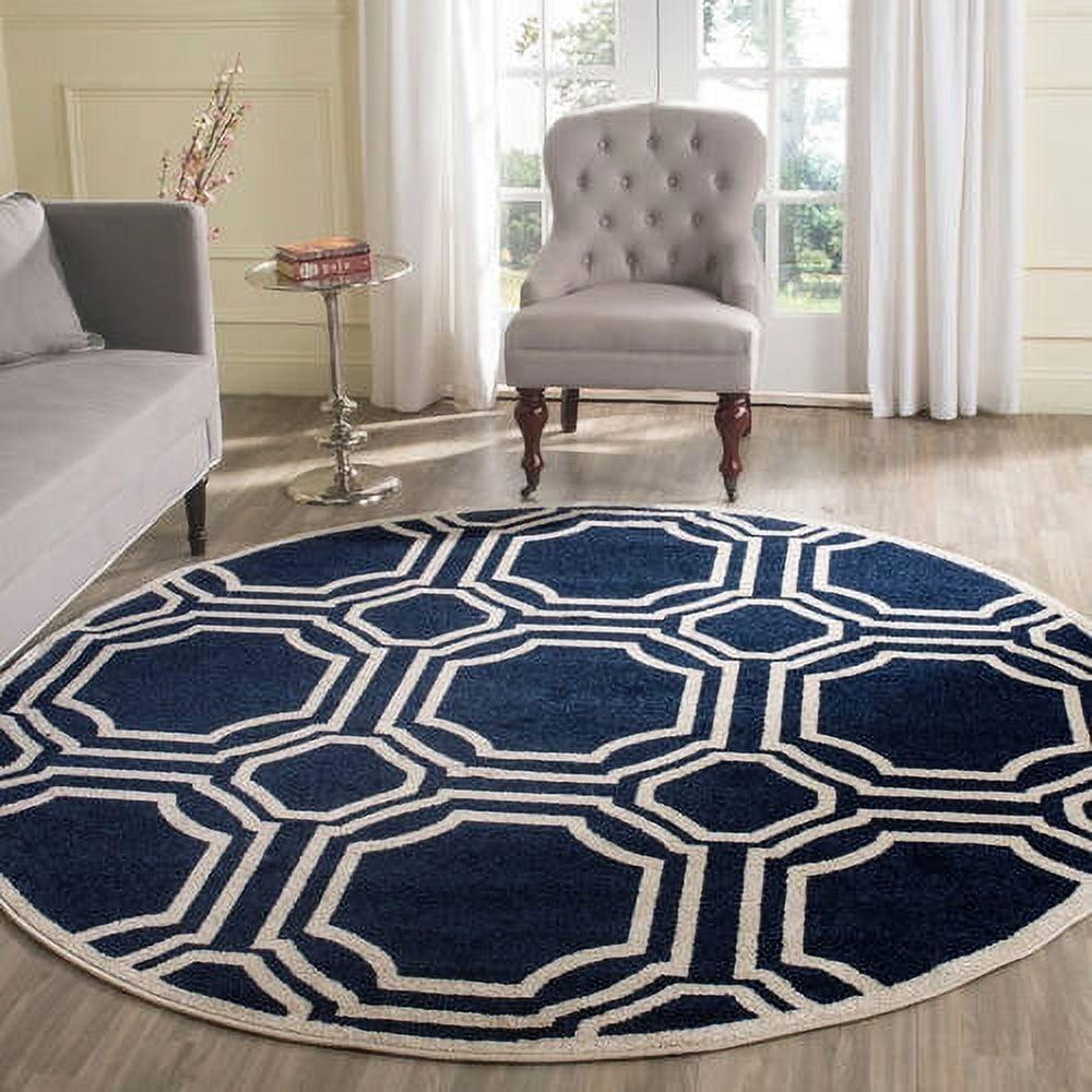 Amherst AMT411 Power Loomed Area Rug - Navy/Ivory - 8'x10' - Safavieh.