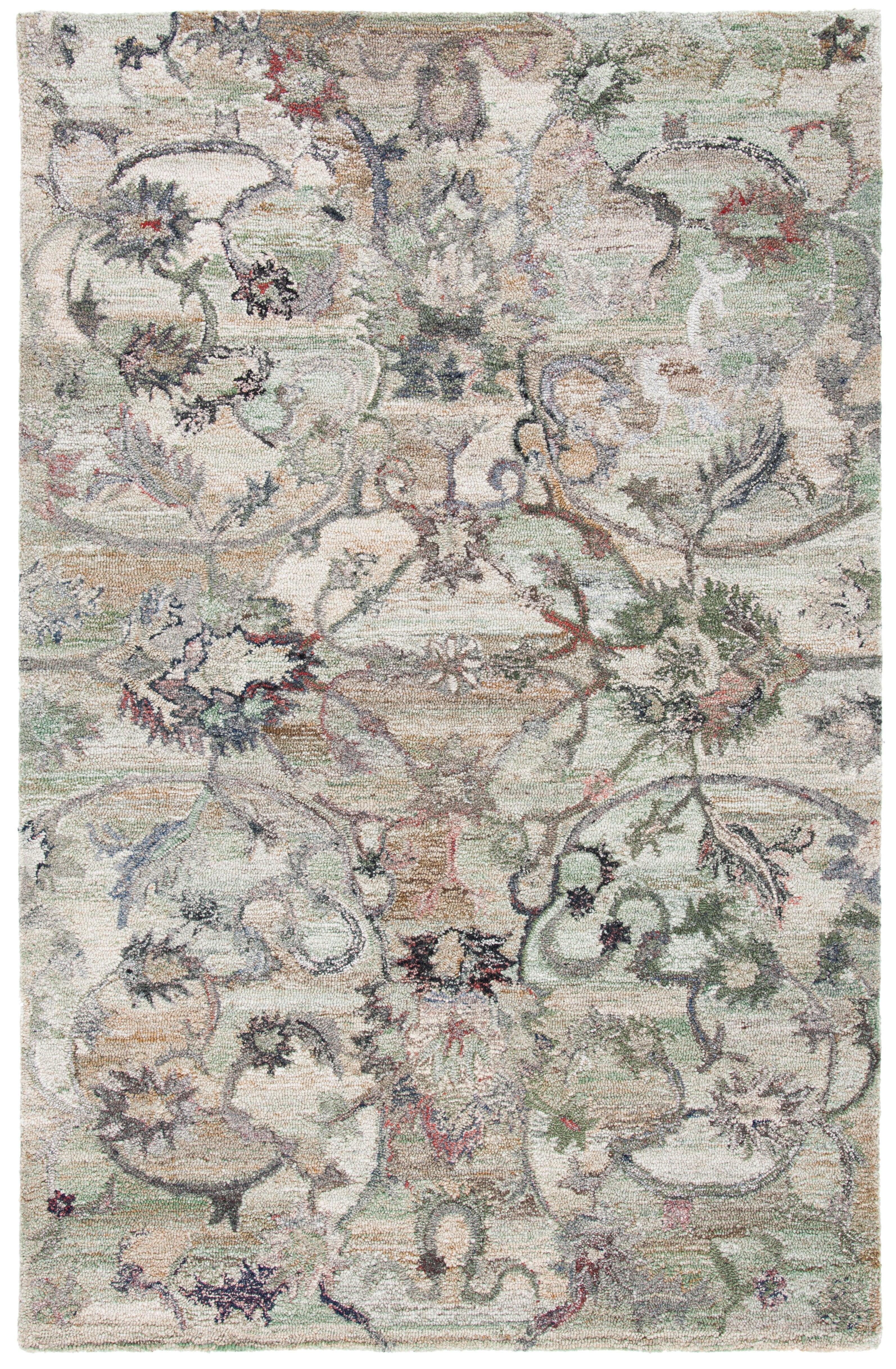 SAFAVIEH Anatolia Jamaar Floral Area Rug, Sage/Beige, 6' x 9'