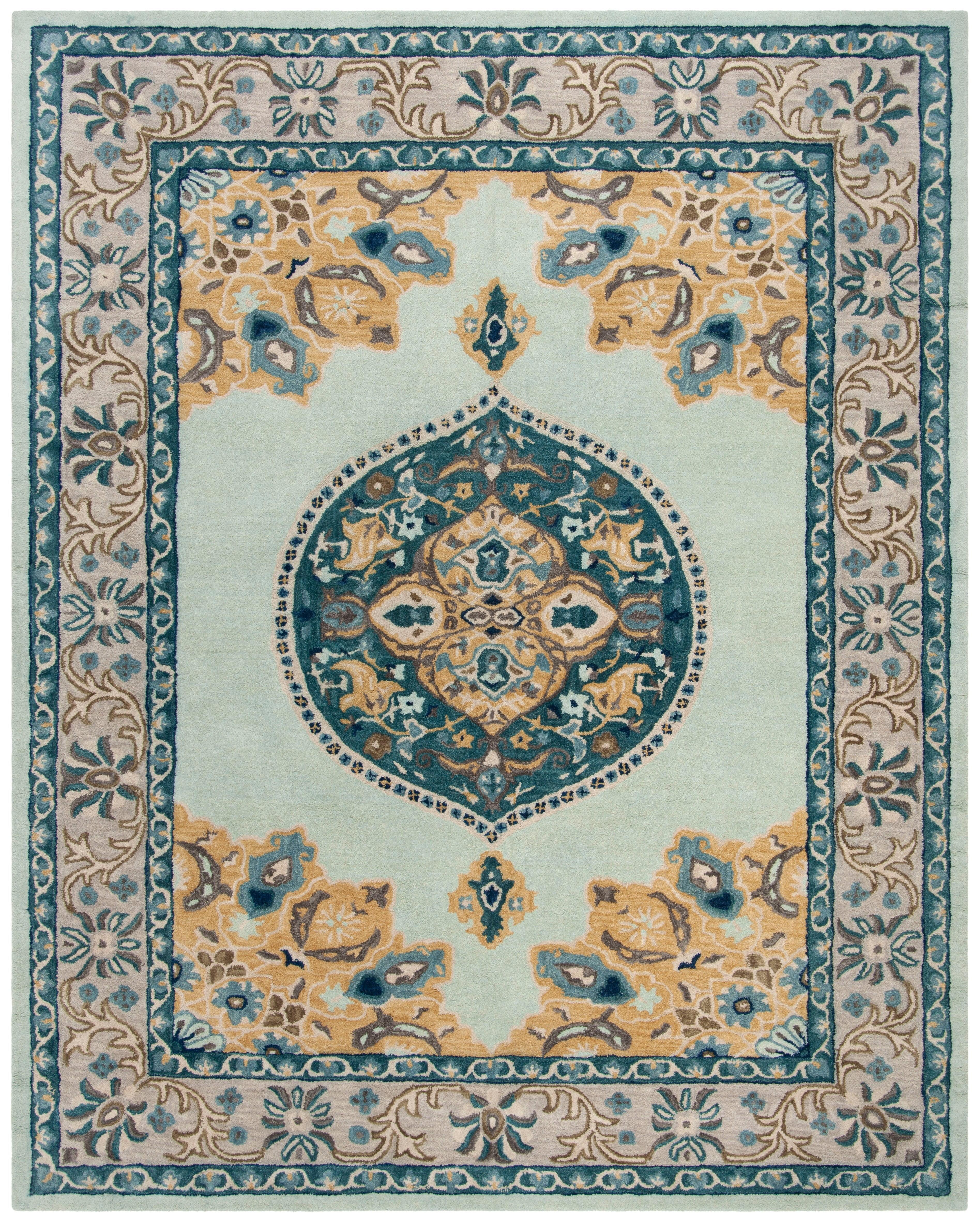 Antiquity Blue and Silver 8' x 10' Wool Tufted Area Rug