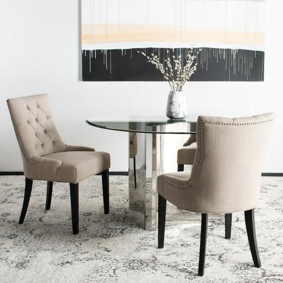 Abby 19''H Tufted Side Chairs (Set of 2) - True Taupe - Safavieh.