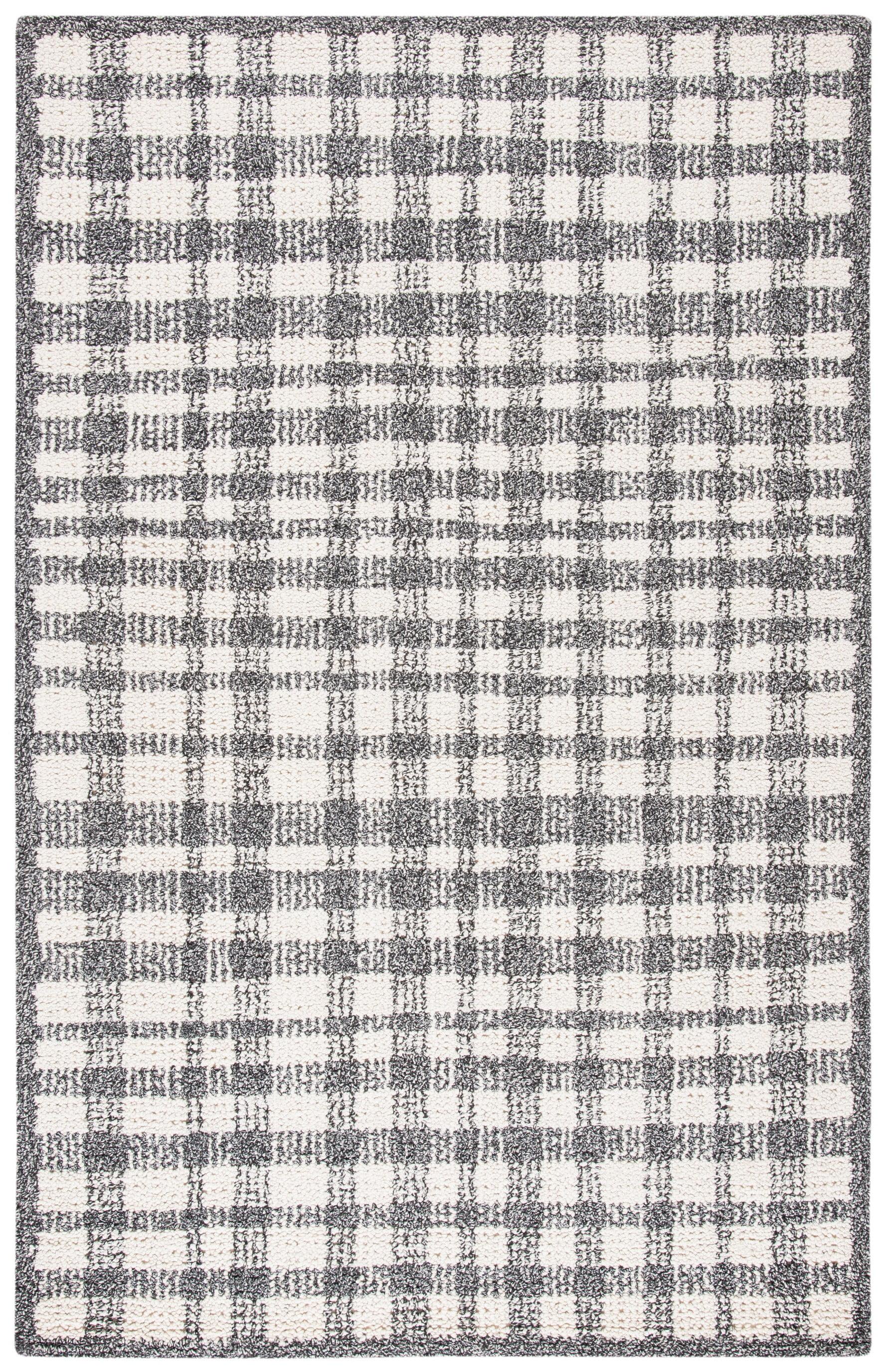 Abstract ABT648 Handmade Indoor Area Rug - Ivory/Black - 9'x12' - Safavieh