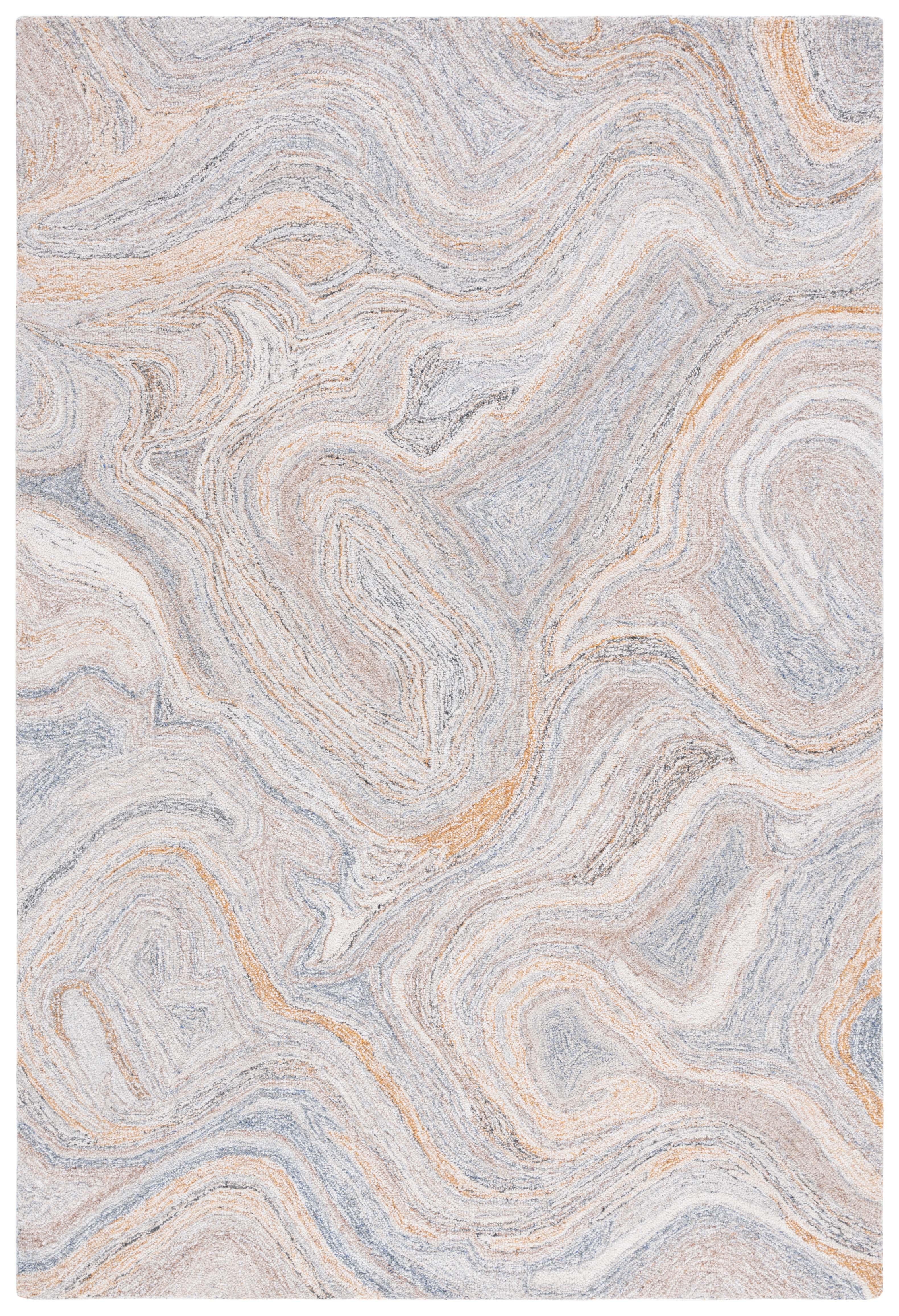 SAFAVIEH Abstract Allure Corina Swirl Area Rug, Grey/Brown, 4' x 6'