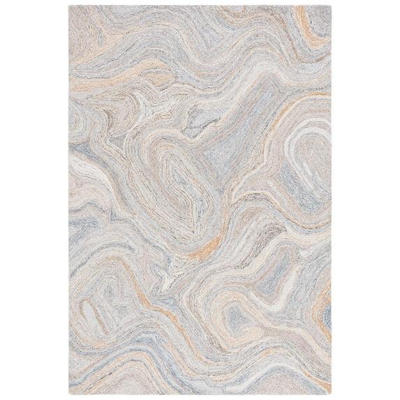 Abstract ABT209 Handmade Tufted Area Rug - Grey/Brown - 6'-0" x 9'-0" - Safavieh