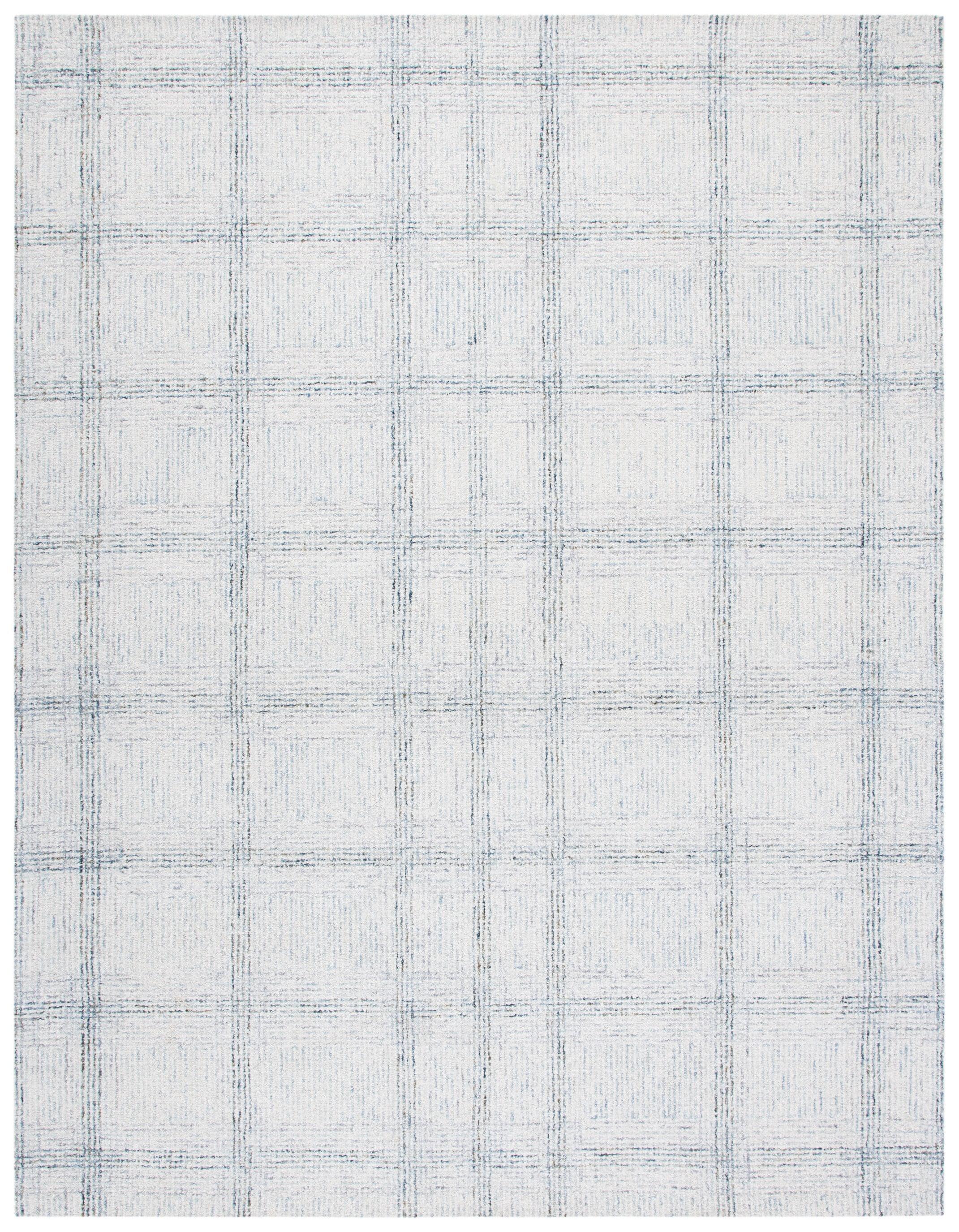 SAFAVIEH Abstract Anderson Plaid Area Rug, Ivory/Gold, 9' x 12'