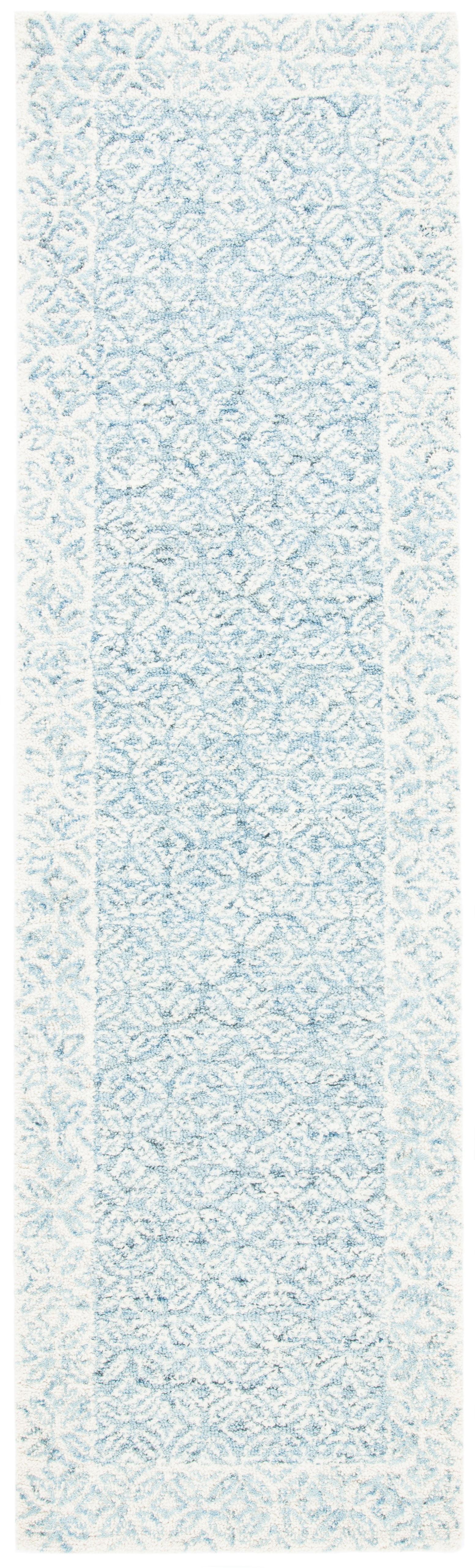 SAFAVIEH Abstract Annandale Geometric Runner Rug, Blue/Ivory, 2'3" x 12'