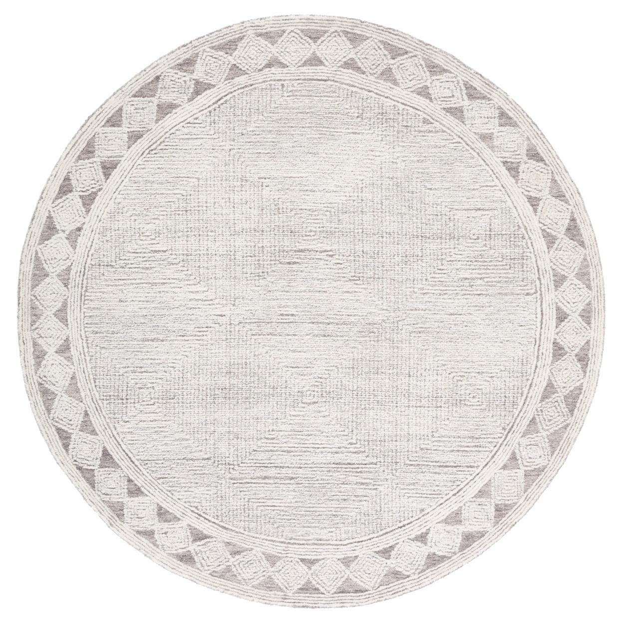 Abstract ABT349 Hand Tufted Area Rug - Ivory/Grey - 5' X 8' - Safavieh.