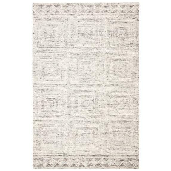 Abstract ABT349 Hand Tufted Area Rug - Ivory/Grey - 6'x9' - Safavieh .