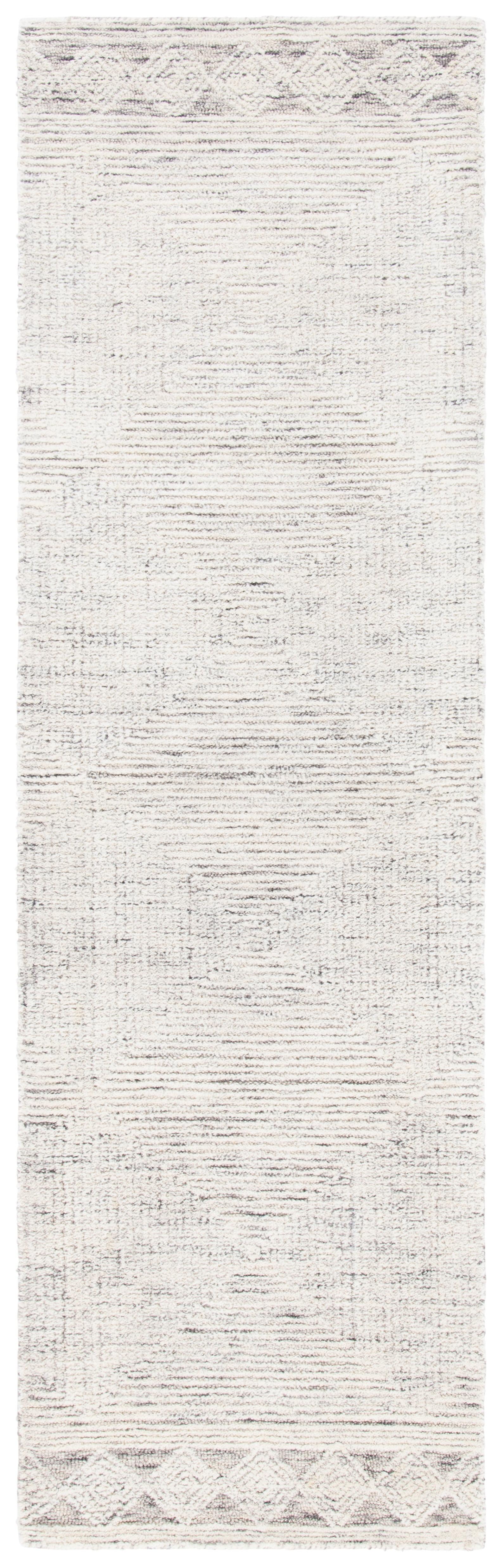 Abstract ABT349 Hand Tufted Runner Rug - Ivory/Grey - 2'3"x10' - Safavieh .