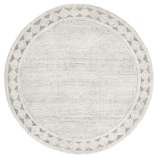 Abstract ABT349 Hand Tufted Area Rug - Ivory/Grey - 4' X 6' - Safavieh.