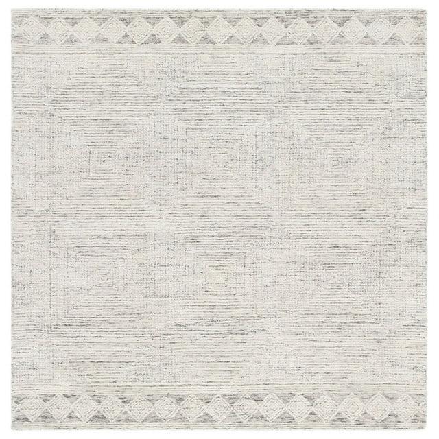 Abstract ABT349 Hand Tufted Area Rug - Ivory/Grey - 6' X 6' Square - Safavieh.