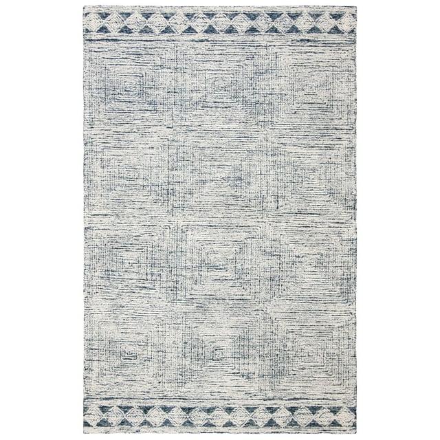 Abstract ABT349 Hand Tufted Area Rug - Ivory/Navy - 8' X 10' - Safavieh.