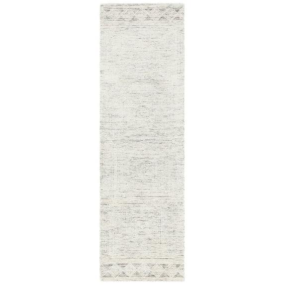 Abstract ABT349 Hand Tufted Runner Rug - Ivory/Grey - 2'3"x12' - Safavieh .