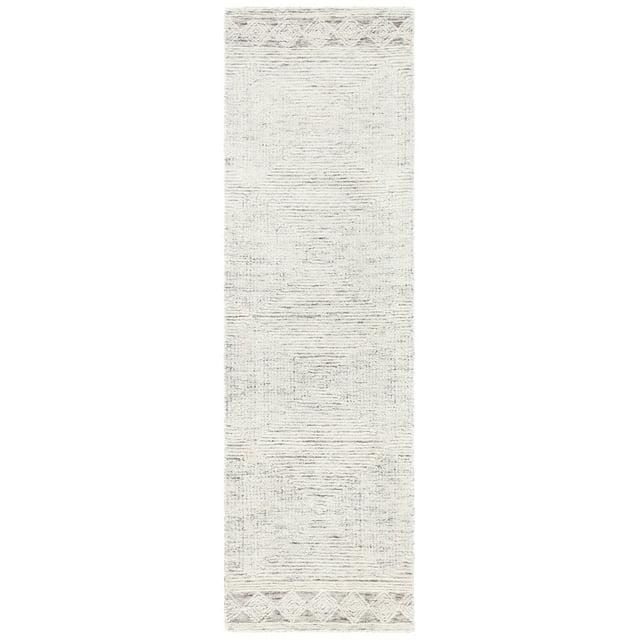 Abstract ABT349 Hand Tufted Runner Rug - Ivory/Grey - 2'3"x12' - Safavieh .