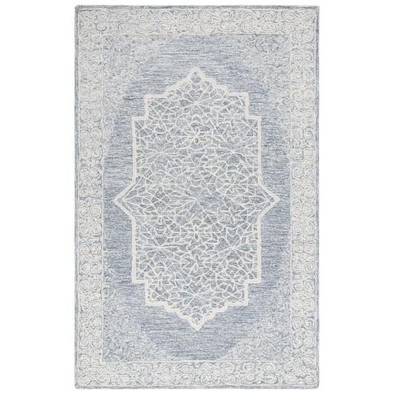 Abstract ABT352 Hand Tufted Area Rug - Ivory/Blue - 4'x6' - Safavieh.