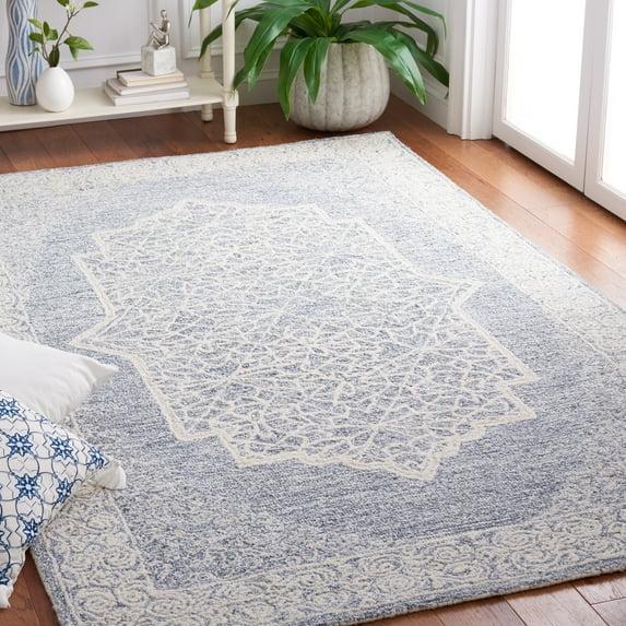 SAFAVIEH Abstract Aurbree Oriental Area Rug, Ivory/Blue, 6' x 6' Square