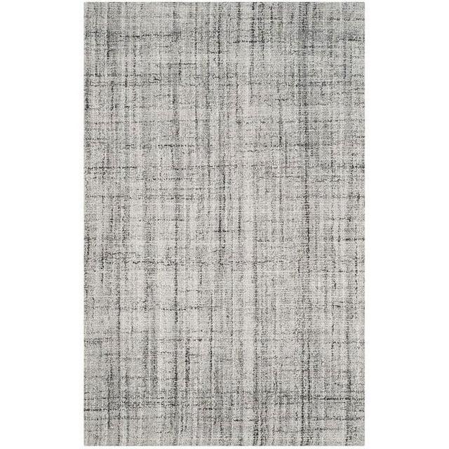 Abstract ABT150 Handmade Tufted Area Rug - Grey/Ivory - 6'-0" x 6'-0" Square - Safavieh
