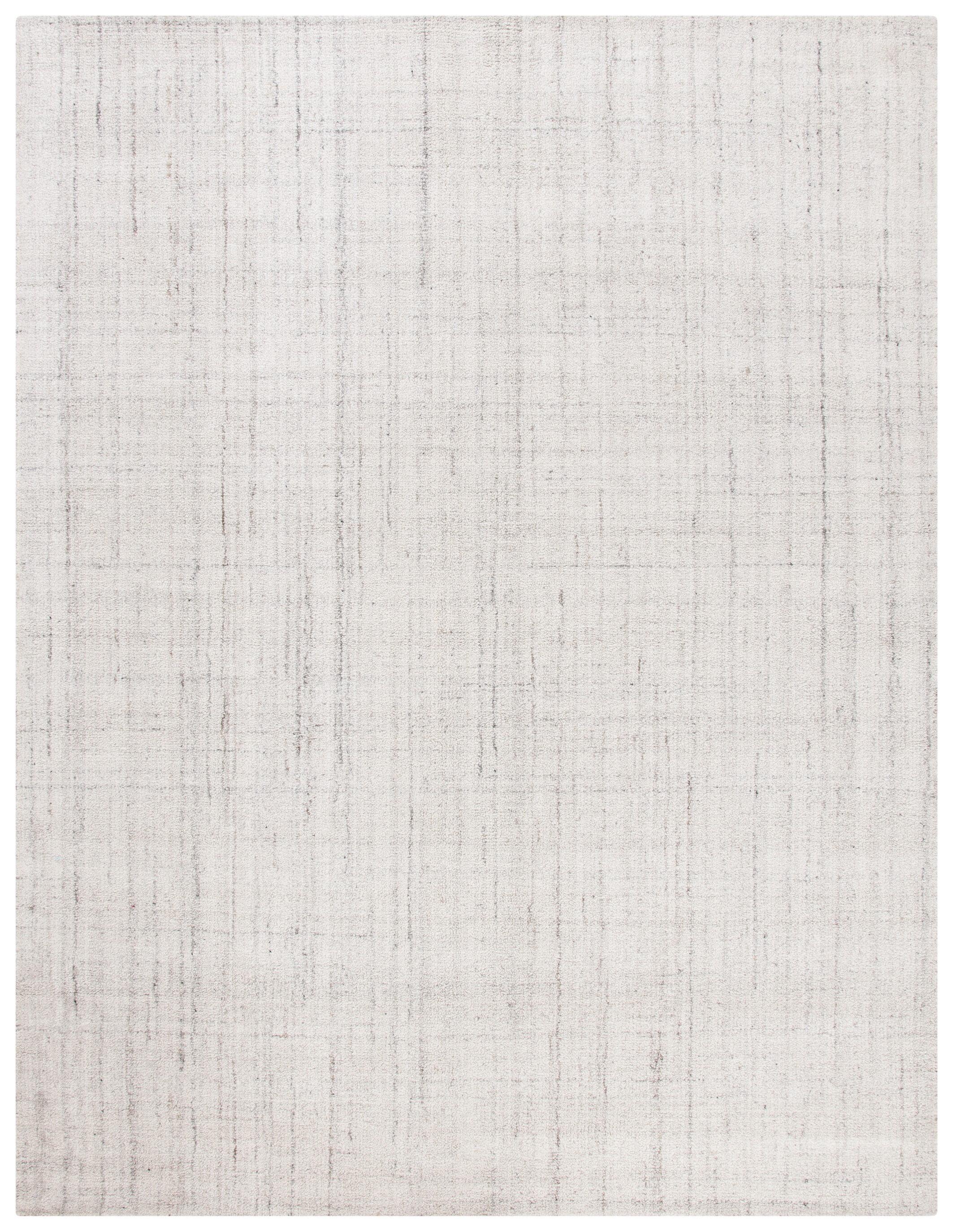 Tufted Abstract Gray Wool-Viscose Blend Area Rug 11' x 15'