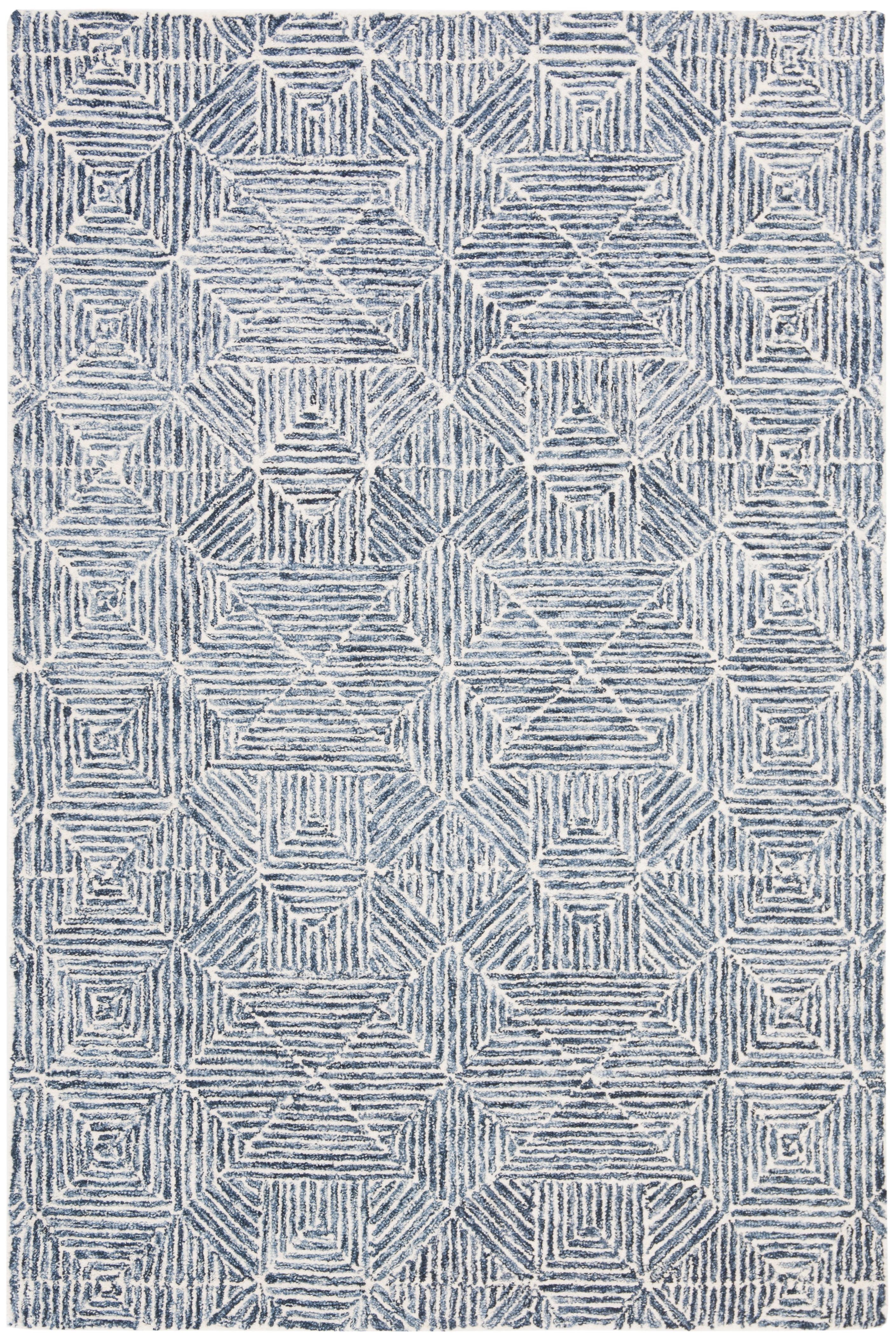 Abstract ABT763 Handmade Indoor Accent Rug - Blue/Ivory - 3'x5' - Safavieh