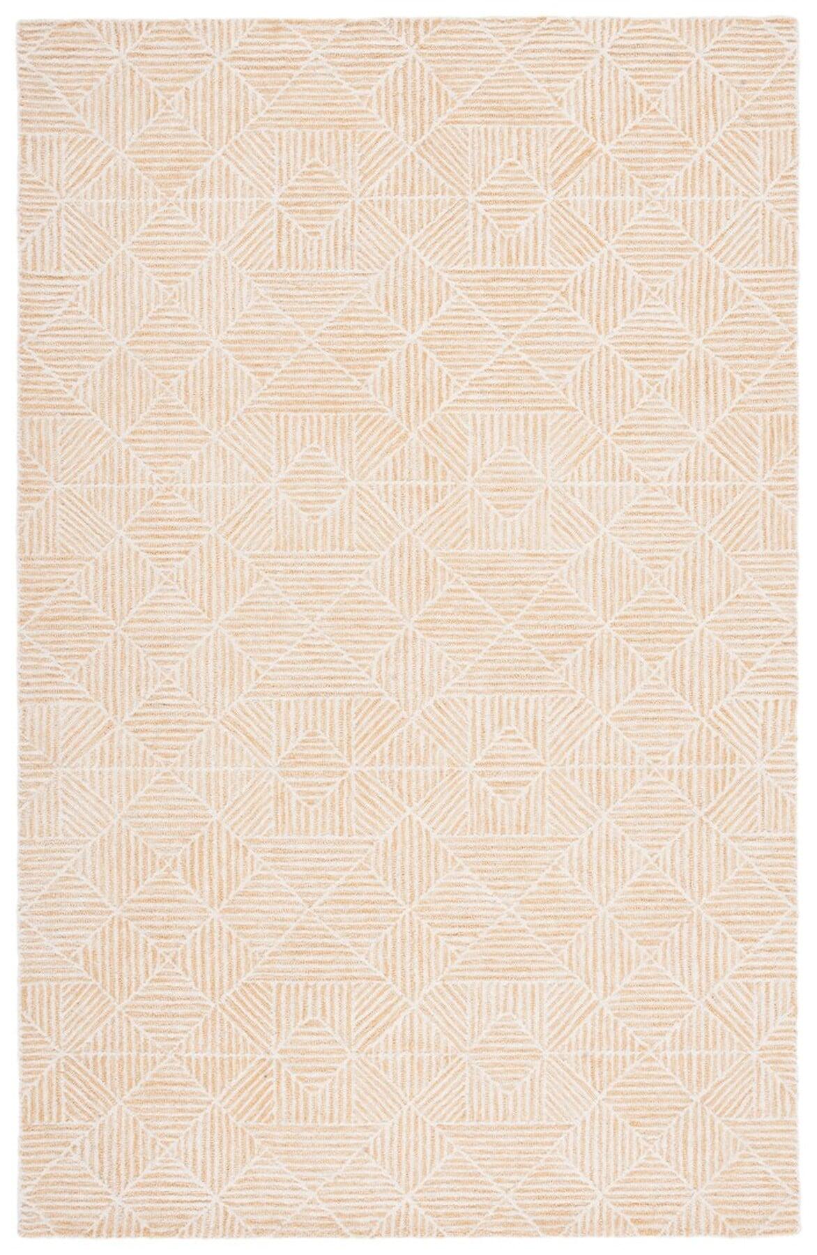 Abstract ABT763 Handmade Indoor Area Rug - Gold/Ivory - 4'x6' - Safavieh