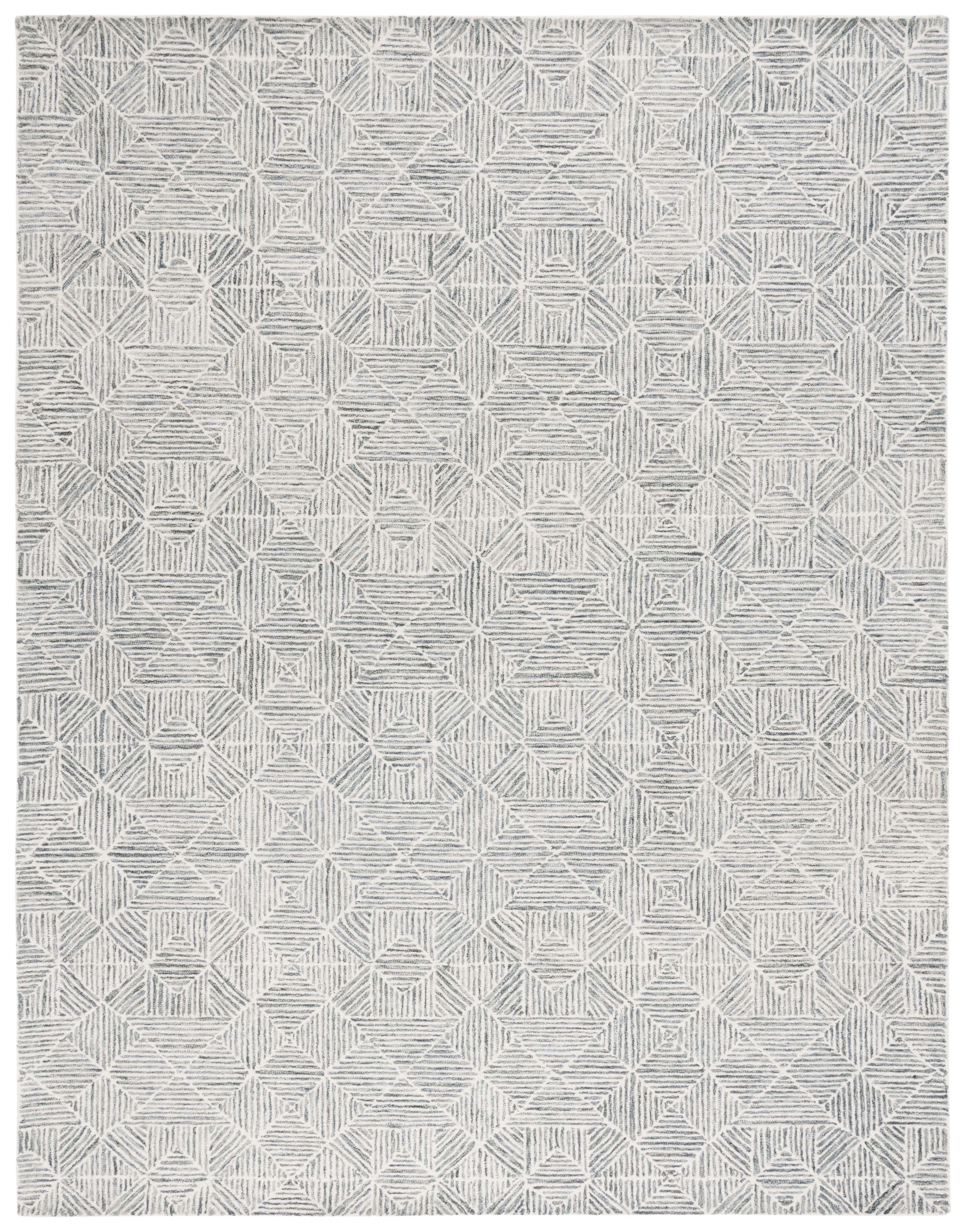 SAFAVIEH Abstract Brock Geometric Area Rug, Green/Ivory, 11' x 15'